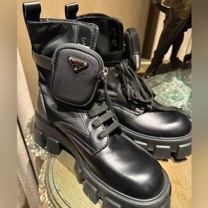Prada combat boots
